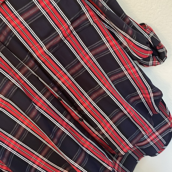 ZARA blouse shirt size s nice silky material plaid - Picture 5 of 14
